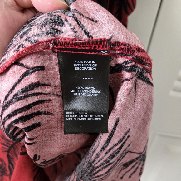 Harley Davidson Tropical Men's Shirt Red Allover Print Motorcycle Size 5XL #089 - Picture 6 of 8